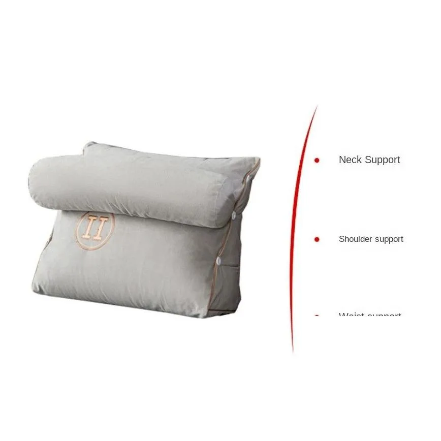 High-end Bedside Cushion Soft Bag Triangle Sofa Back Cushion Adjustable Bedroom Bed Waist Cushion Tatami Removable and Washable