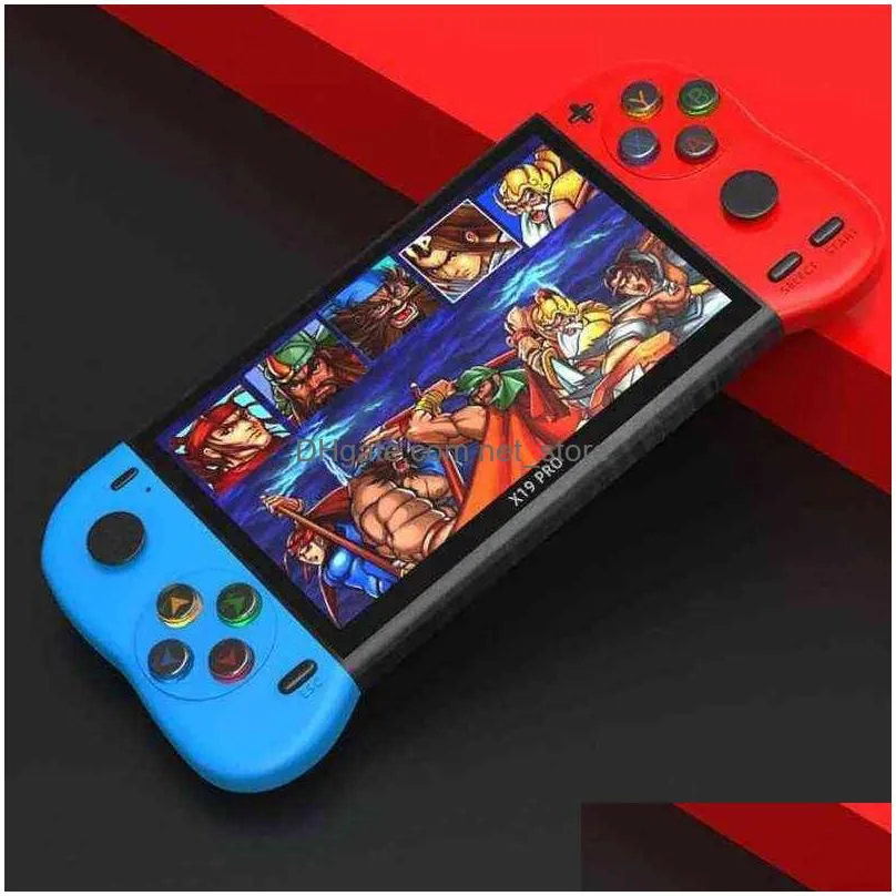 x19 pro retro handheld video game console 5.1-inch tft screen built-in 6800addclassic games dual joystick portable game players h220426