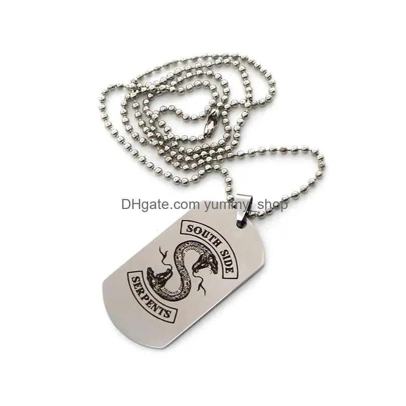 pendant necklaces p2226 dongmanli tv series riverdale necklace stainless steel fashion inspired jewelry for fans laser