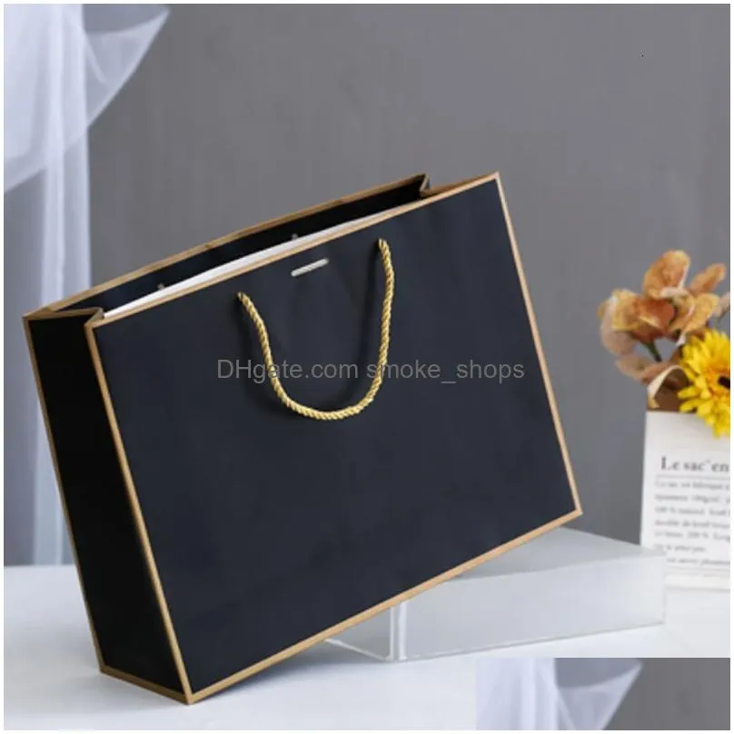 wholesale packaging paper 100pcs custom gift packing bag personalization business shopping clothes package kraft bags party wedding supplier