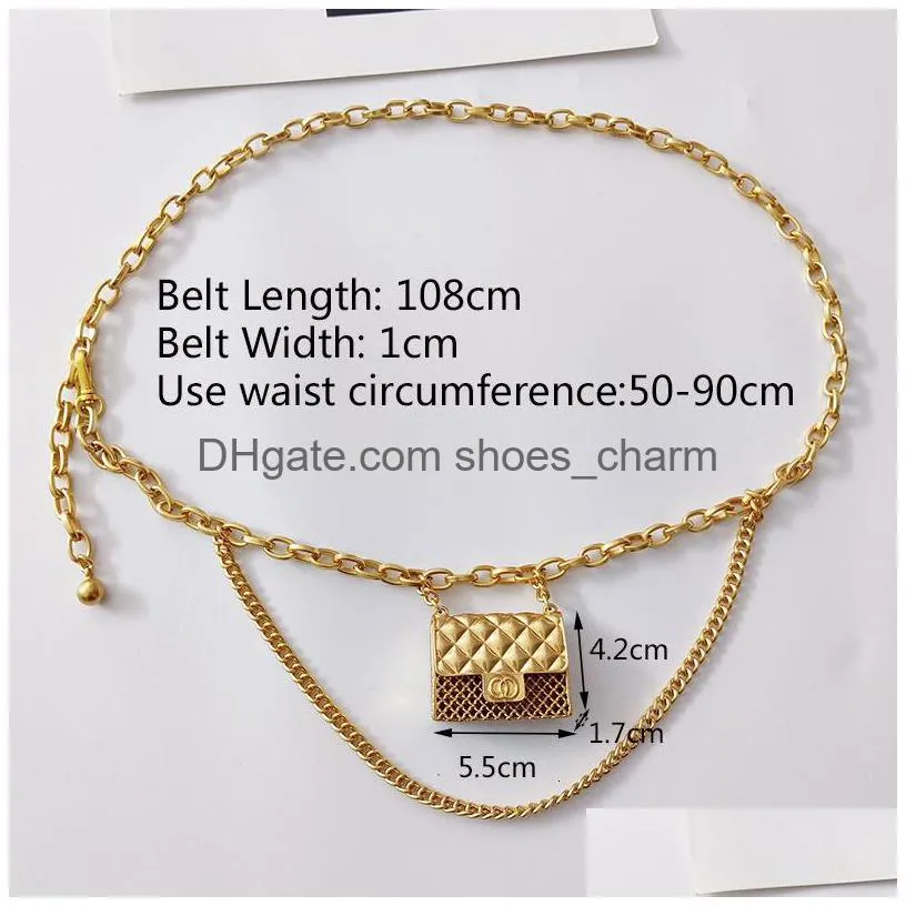 waist bags luxury designer chain belt for women mini waist gold metal bag hollowed out bag waistband tassel body jewelry accessories