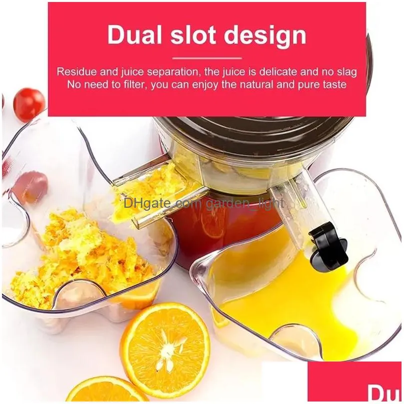 bar 1pc slow masticating juicer cold press juice extractor  orange citrus juicer machine with wide chute quiet motor for fruit