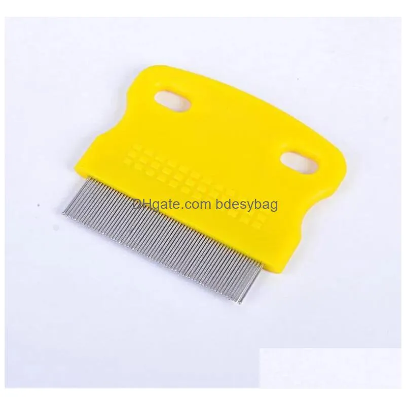 Dog Grooming Pet Lice Comb Non Slip Handle Stainless Steel Pin Combs Grooming Cleaning Punny Nit Louse Brush Dog Flea Remedies Drop De Otpuh
