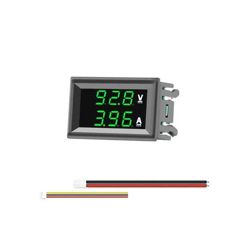 wholesale dc 100v 10a voltmeter ammeter blue red led amp dual digital volt meter gauge electrical instruments