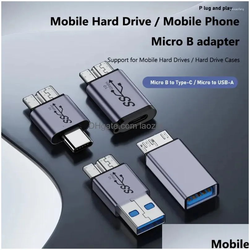 computer cables usb type-c to micro b hdd adapter usb3.1 gen2 10gbps 7.5w c 3.1 for hard drive cable external ssd