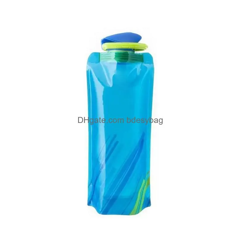Water Bottles Foldable Water Bag Kettle Pvc Collapsible Bottles Outdoor Sports Travel Climbing Bottle With Pothook Fy5440 Ss0224 Drop Otxnb