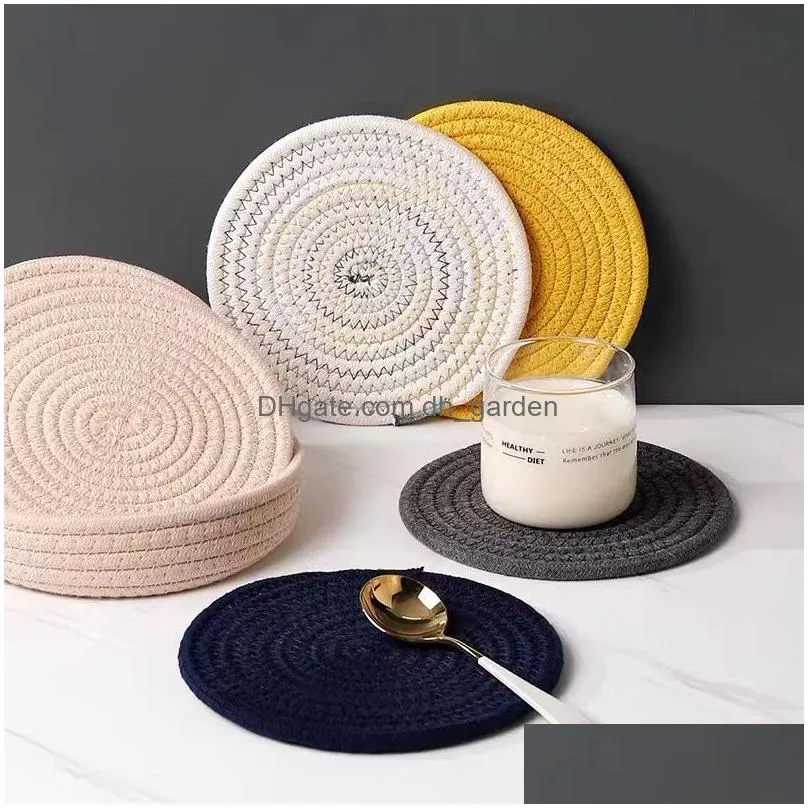 Mats & Pads 4.3 Inch Coasters For Drinks Home Decor Heat-Durable Drink Coaster Table Protection Kitchen Decoration Drop Deli Dhgarden Dhdi0