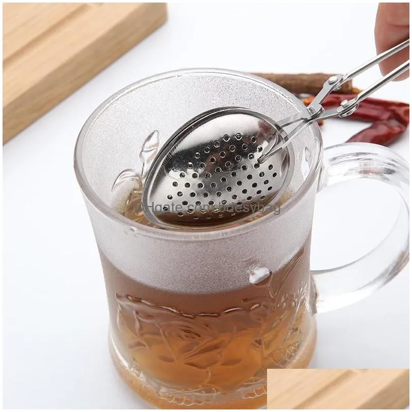 Coffee & Tea Tools Tea Strainer Stainless Steel Handle Ball Infuser Kitchen Gadget Coffee Herb Spice Filter Diffuser Ss0114 Drop Deliv Otdjz