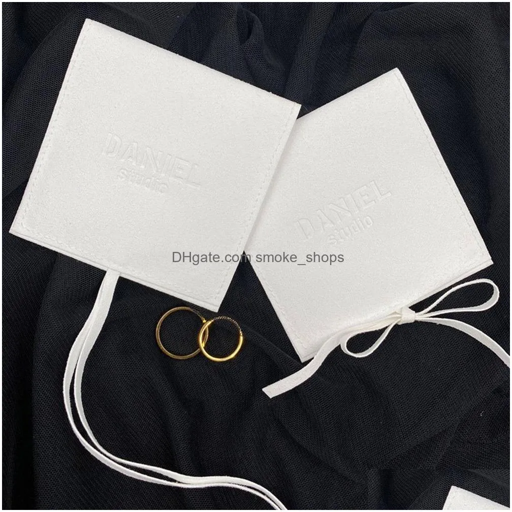 wholesale packaging paper 50pcs personalized jewelry packaging pouch custom envelope bag chic small mircrofiber travel es 230414