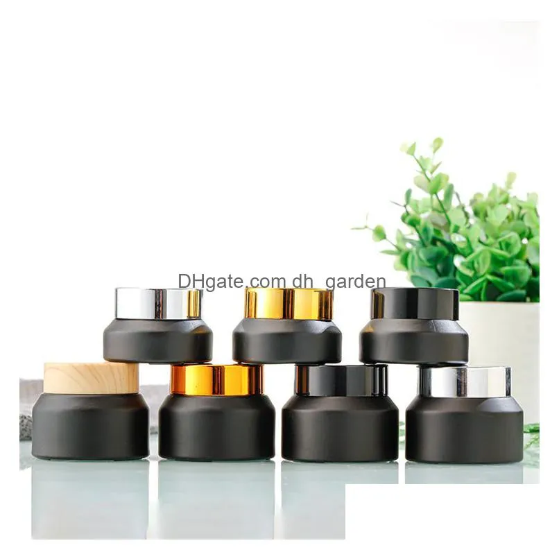 Cream Jar Wholesale 15G 30G 50G Round Matte Frosted Jar Body Butter Skin Care Cream Cosmetic Glass Jars With Plastic Cap Dro Dhgarden Dh0H4