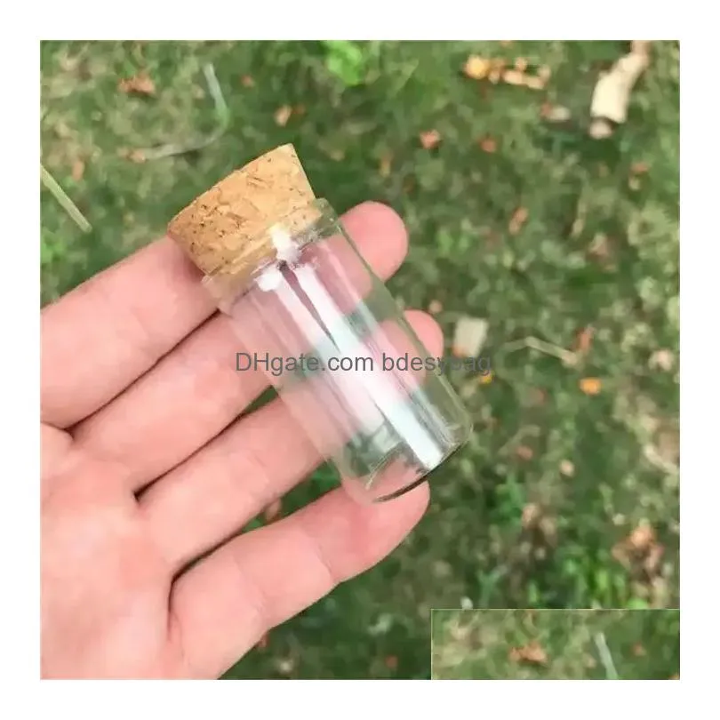 Storage Bottles & Jars 10Ml Small Test Tube With Cork Stopper Glass Spice Bottles Container Jars 24X40Mm Diy Craft Transparent Straigh Otwq8