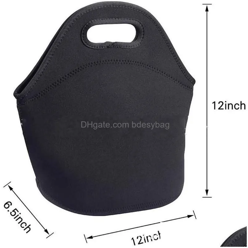 Lunch Boxes&Bags Wholesale Neoprene Lunch Bags Sublimation Blanks Diy Insated Thermal Handbags Tote With Zipper Fy3499 Ss0207 Drop Del Otte6