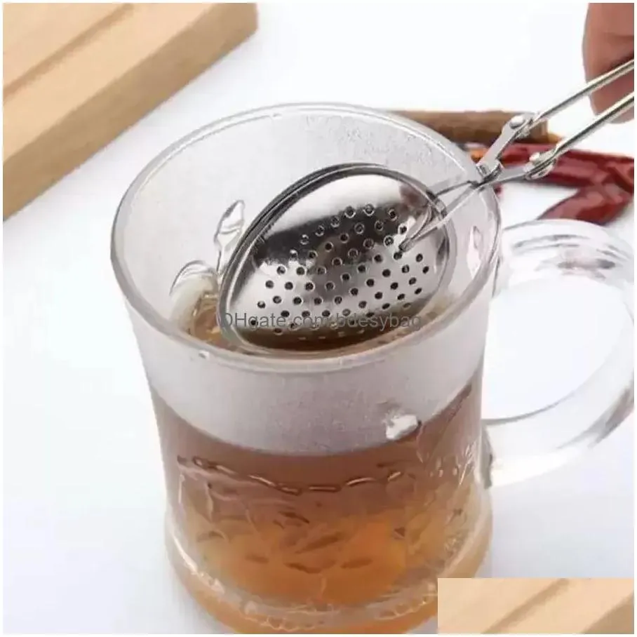 Coffee & Tea Tools Stainless Steel Tea Infuser Star Shell Oval Round Heart Shaped Strainer Handle Bag Teaware Seasoner Kitchen Drop De Otirz