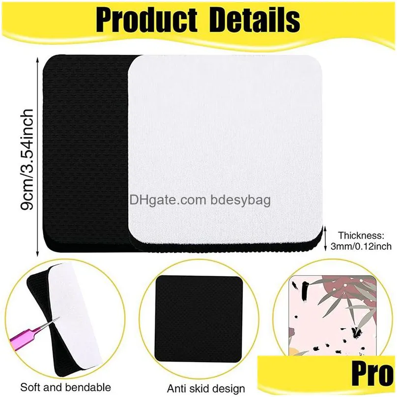 Mats & Pads Wholesale Square Sublimation Coaster Blank Cup Mat Rubber Coasters For Diy Home Kitchen Decor Via Sea Ss0112 Drop Delivery Ot8Tl