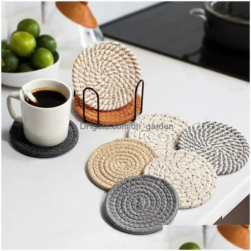 Mats & Pads 4.3 Inch Coasters For Drinks Home Decor Heat-Durable Drink Coaster Table Protection Kitchen Decoration Drop Deli Dhgarden Dhdi0