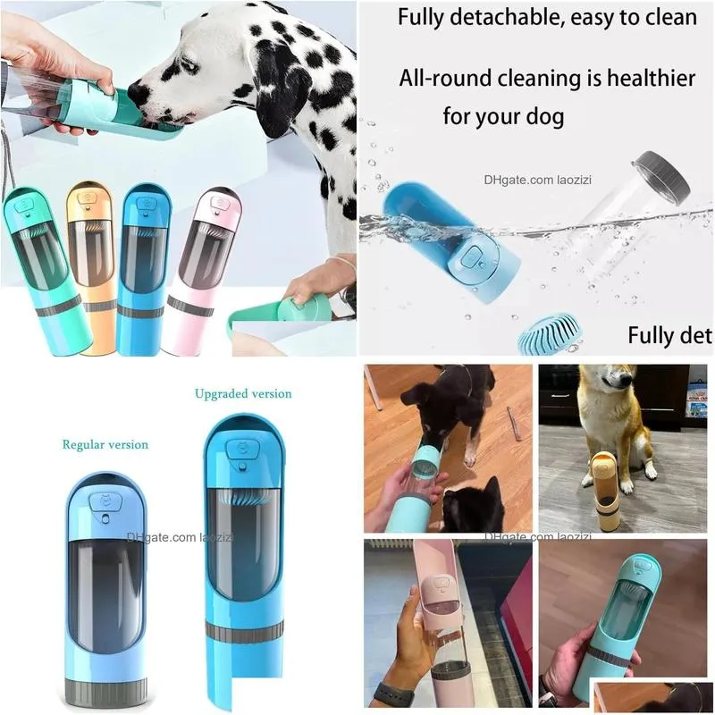 player portable dog water bottle drinking bowls for dog feeding water dispenser pet activated carbon filter bowl outdoor dog feeder
