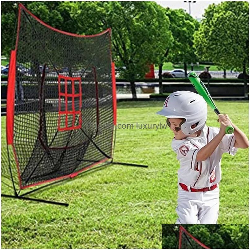 Sports Gloves Practice Net Baseball Softball Hitting Pitching Backstop Sn Equipment Training Aids Goods Nylon 230421 Drop Delivery Dhlt5
