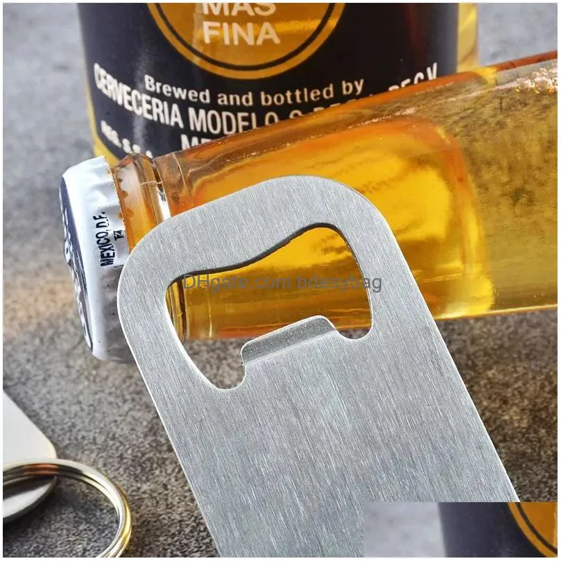 Openers Drink Opener Stainless Steel Bottle Poker A Simple And Fashionable Keychain Home El Beer Cap Kitchen Tools Ss0422 Drop Deliver Otsf3