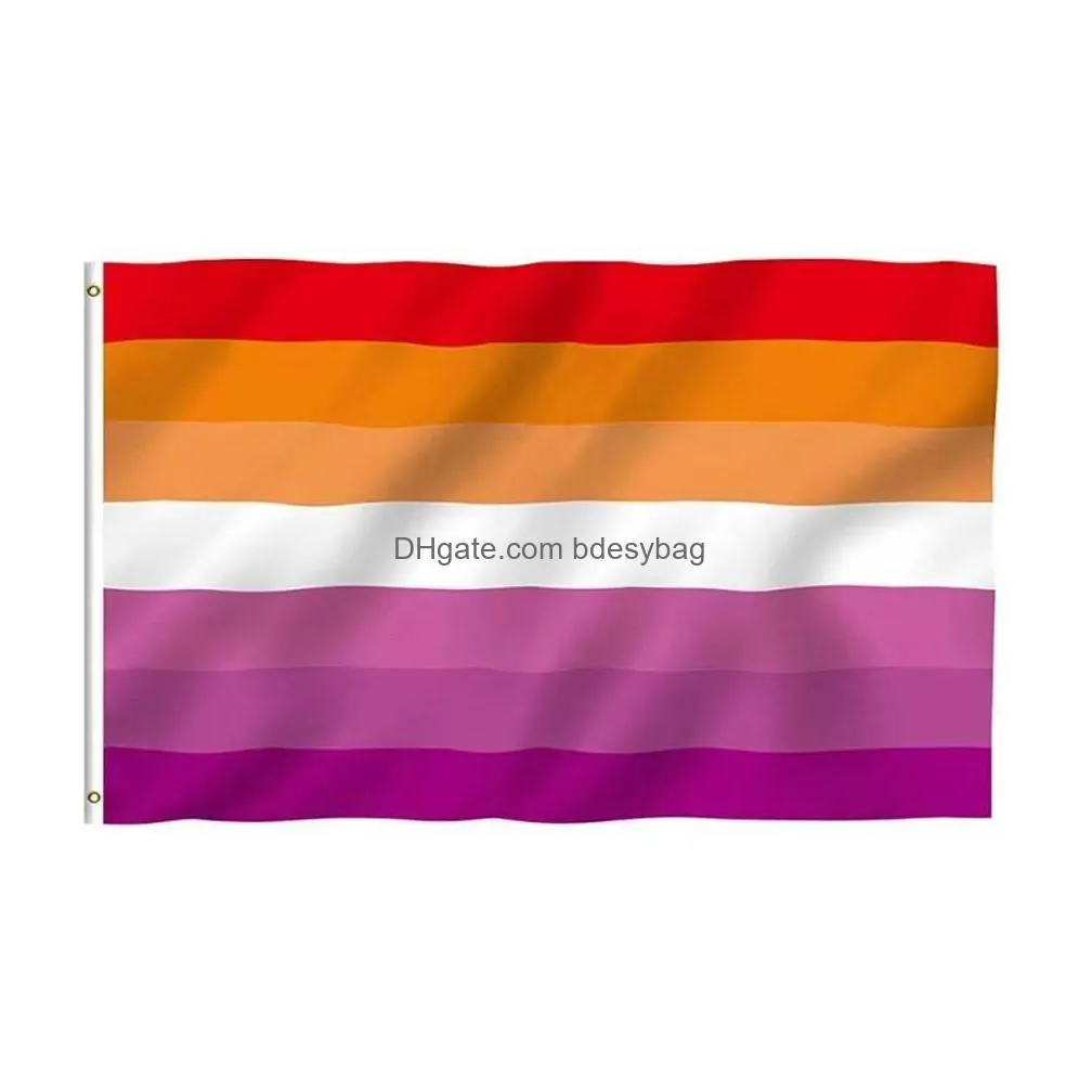 Banner Flags Gay Flag 90X150Cm Rainbow Things Pride Biual Lesbian Panual Lgbt Accessories Flags Cpa4205 Drop Delivery Home Garden Fest Otyij