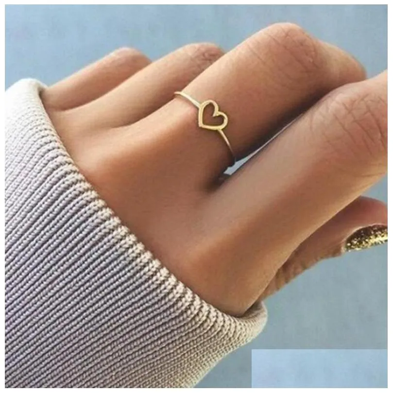 cluster rings european and american ring friend heart stainless steel female women