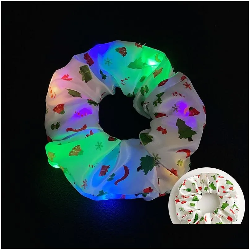 New LED girls scrunchies hairbands illuminated large intestine scrunchie DIY night light headwear shining to support the sausage hair rope nightclub