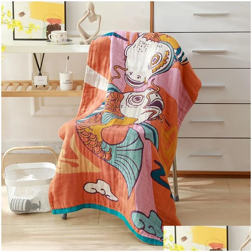 Designer towel Bath towel Coloured cotton gauze bath towel Luxury Beach New Style Towels Comfortable Beach Towel Soft Original style man woman Extra large