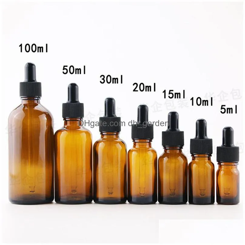 Dropper Bottles Wholesale 1Oz Glass Dropper Bottle Amber Brown Pipette Essential Oil Essence Vials Cosmetic Container Drop D Dhgarden Dhtie