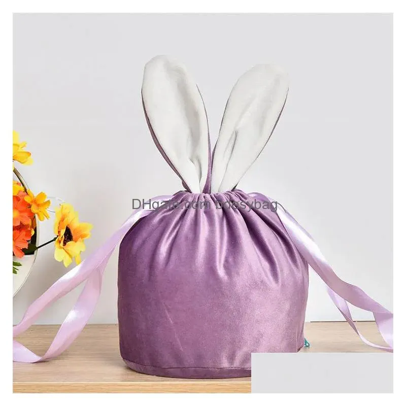 Other Festive & Party Supplies 9 Colors Veet Easter Bunny Bag Selling Monogram Gift Blank Sublimation For Kids Fy2673 Ss0111 Drop Deli Otai2