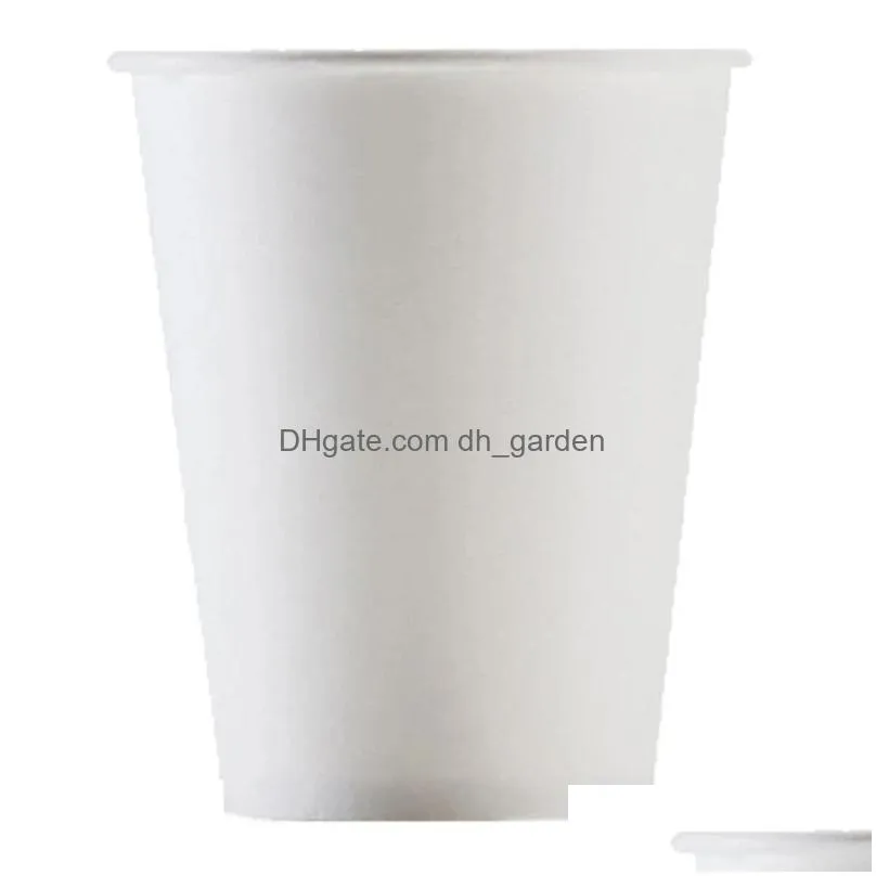 Disposable Cups & Straws White Paper Cup Household Cups Disposable Coffee Tea Party Supplies Drop Delivery Home Garden Kitch Dhgarden Dhonh