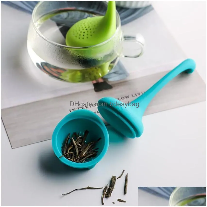 Tea Strainers Loch Ness Monster Tea Strainer Infuser Sile Cute Cartoon Fda Lfgb Standard Loose Leaf Filter Teaware Tool Fy3864 Drop De Otu4E