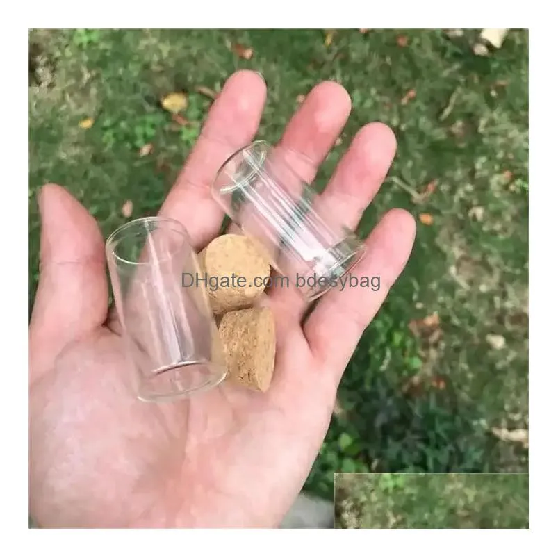 Storage Bottles & Jars 10Ml Small Test Tube With Cork Stopper Glass Spice Bottles Container Jars 24X40Mm Diy Craft Transparent Straigh Otwq8