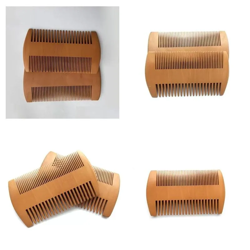 Hair Brushes Pocket Wooden Beard Comb Double Sides Super Narrow Thick Wood Combs