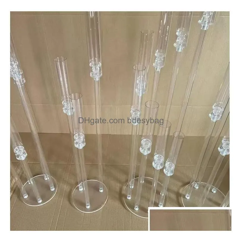 Candle Holders 5Pcs Wedding Decoration Centerpiece Candelabra Clear Candle Holder Acrylic Candlesticks For Weddings Event Party Ss0401 Ot307