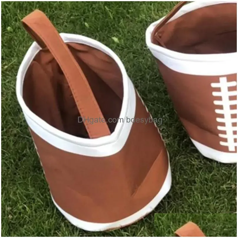 Decorative Flowers & Wreaths Basketball Easter Basket Sport Canvas Totes Football Baseball Soccer Softball Buckets Storage Bag Kids Ca Otrwk