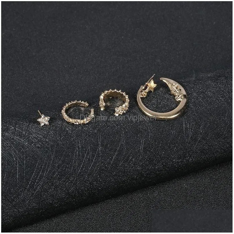 hoop huggie 2021 punk earrings jewelry for women vintage stud pentagram statement retro gifts big fashion accessoires cool stuff