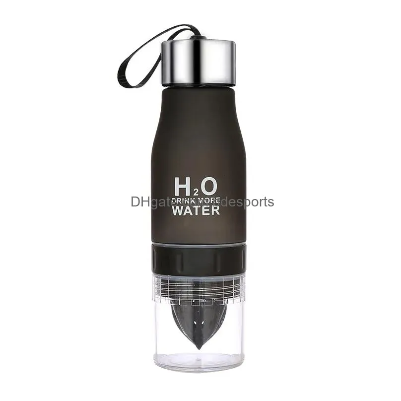 Water Bottles 650Ml Water Bottle Plastic Lemon Outdoor Sport Travel Infuser Juice Fruit Pp Bottles For Healthy Drinking 201128 Drop De Dhybw