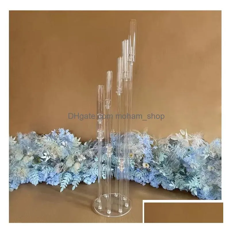 holders 5pcs wedding decoration centerpiece candelabra clear candle holder acrylic candlesticks for weddings event party