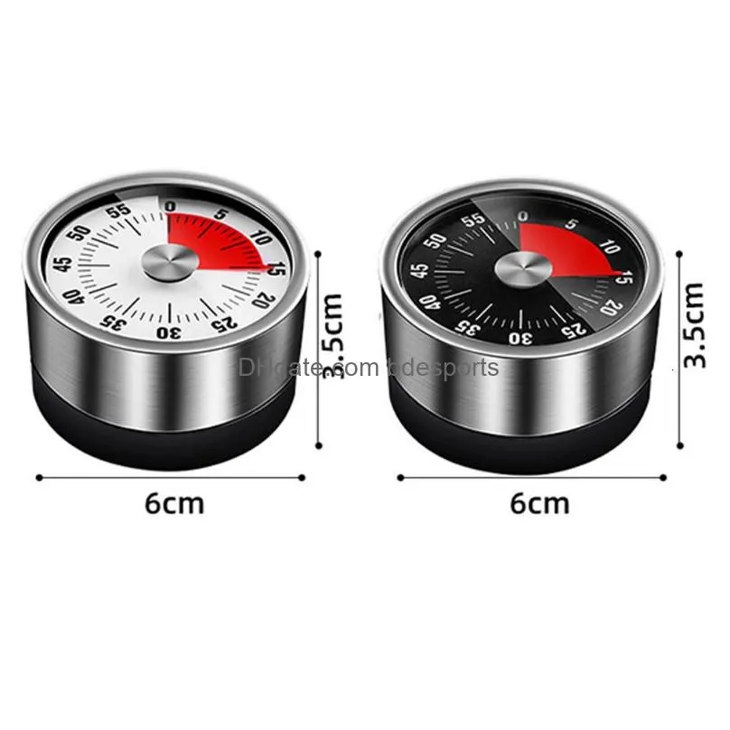 Kitchen Timers Stainless Steel Timer Stopwatch Egg Visualization With Magnetic Time Reminder To Learn Mechanical Digital Drop Deliver Dhjn8