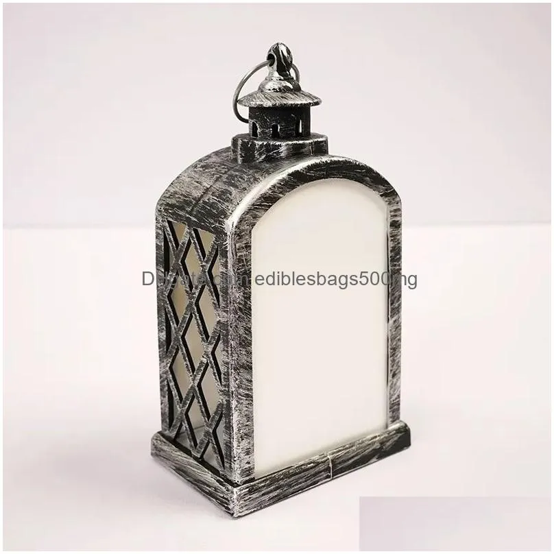 sublimation christmas led lanterns fireplace lamp handheld light double sided for home and outdoor decorations ups 