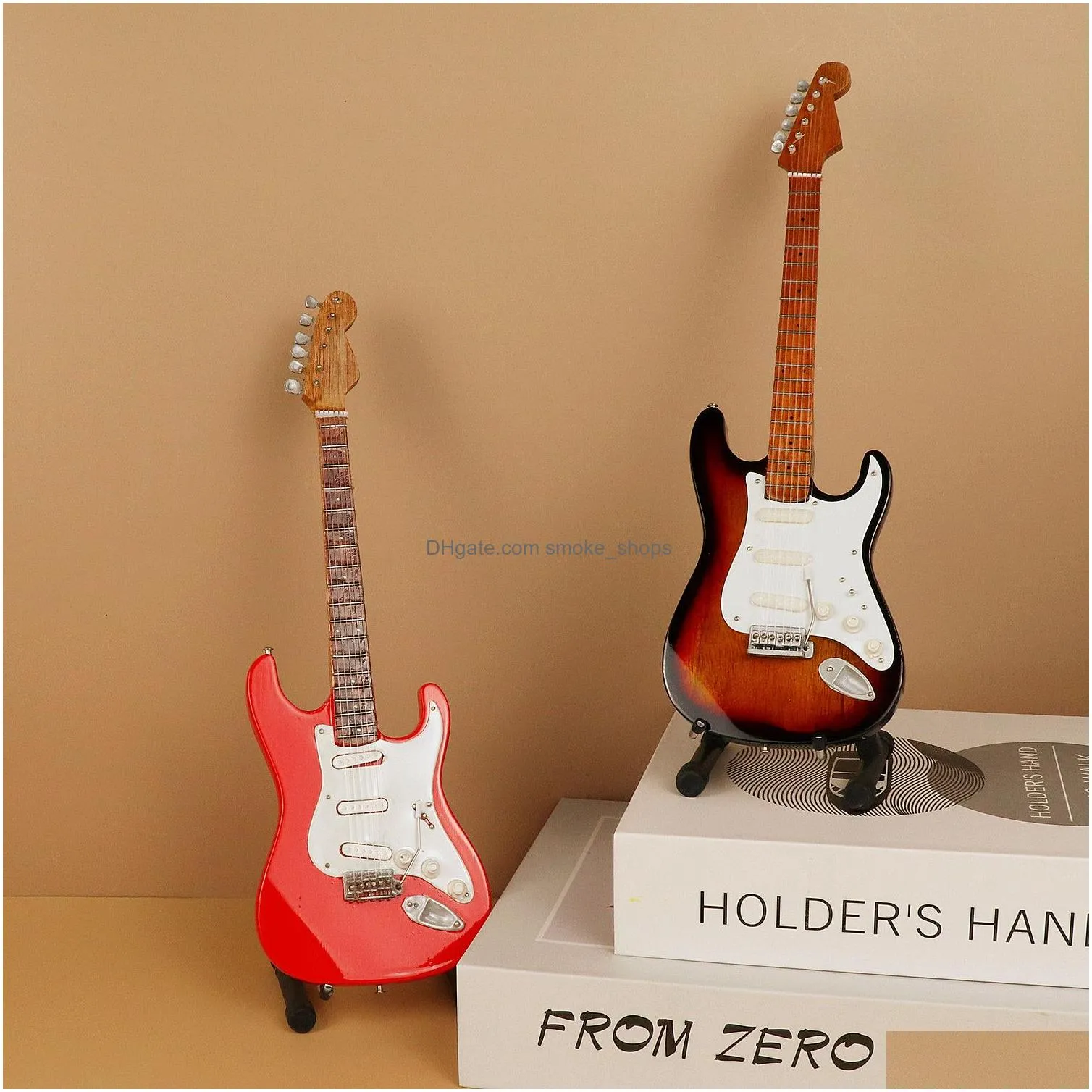 decorative objects figurines miniature guitar replica electric bass display model wooden musical instrument dollhouse accessories collection decor