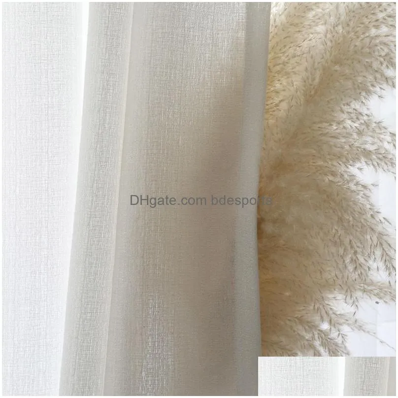 Sheer Curtains Modern White Thick Tle For Living Room Curtain Bedroom Window Custom Size Ready-Made Rideaux Pour Le Drop Delivery Dh2Fk