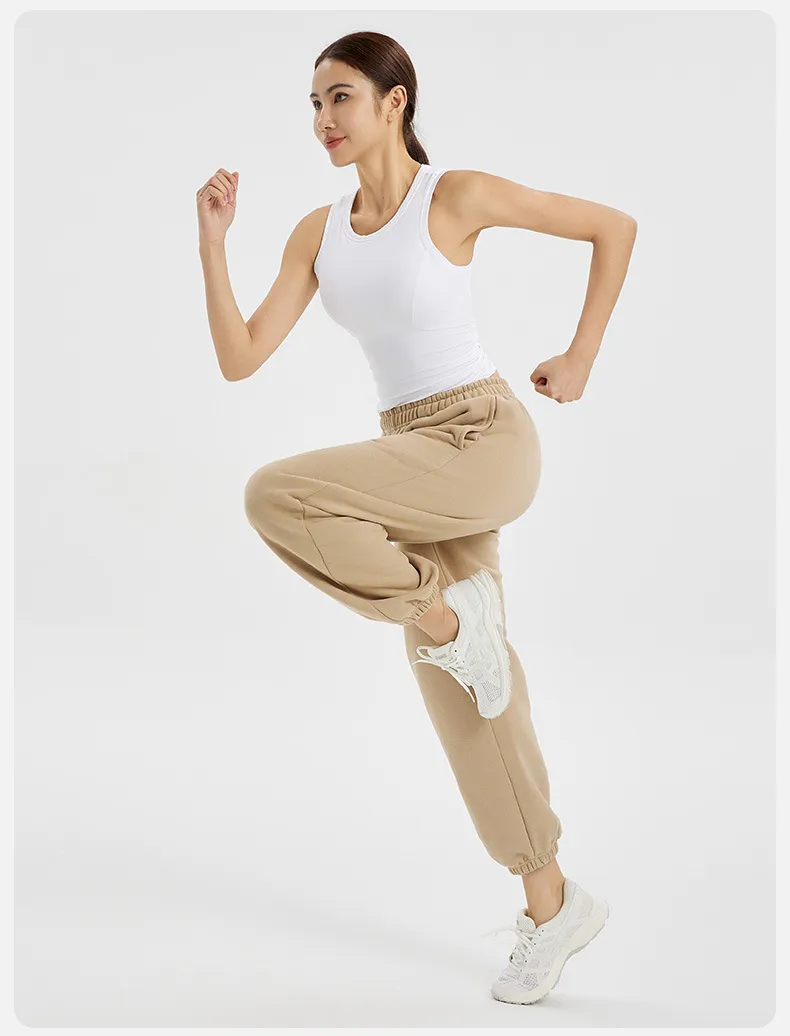 al Yoga Wear Womens Ninth Jogging Pants Autumn Pull Rope Joggers Stretchy High Waist Training Strap Pants PT2357