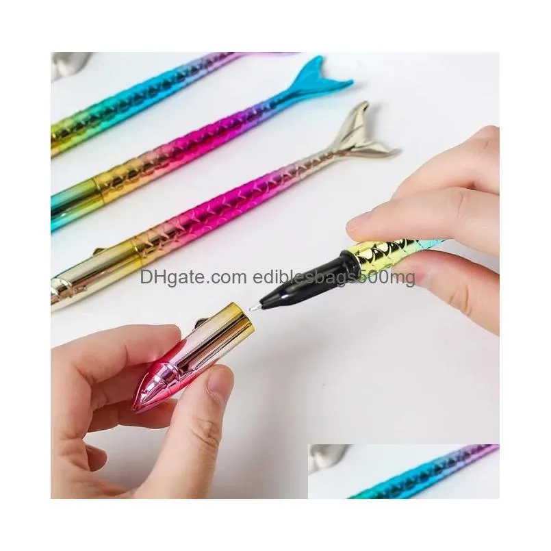 wholesale wholesale kawaii colored mermaid bullets 1mm ballpoint pen cute imitation needle 0.5mm gel pen office school student supplies promotional christmas