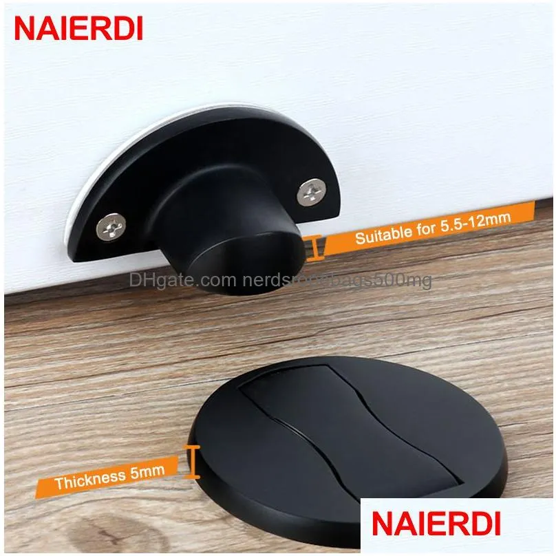 Door Catches & Closers Door Catches Closers Naierdi 304 Stainless Steel Stopper Magnetic Stop Sier Holder Den Catch Floor For Toilet F Dhlxb