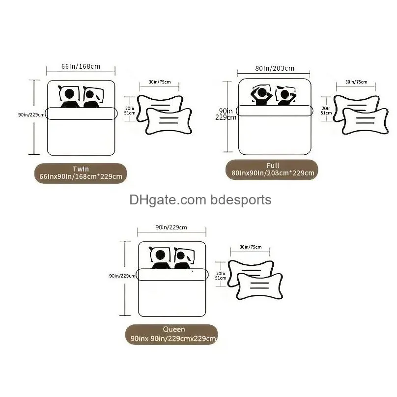Bedding Sets 3Pcs Mticolor P Duvet Er Set - Soft And Warm For Bedroom Guest Room Dorm Decor 231110 Drop Delivery Dhouw