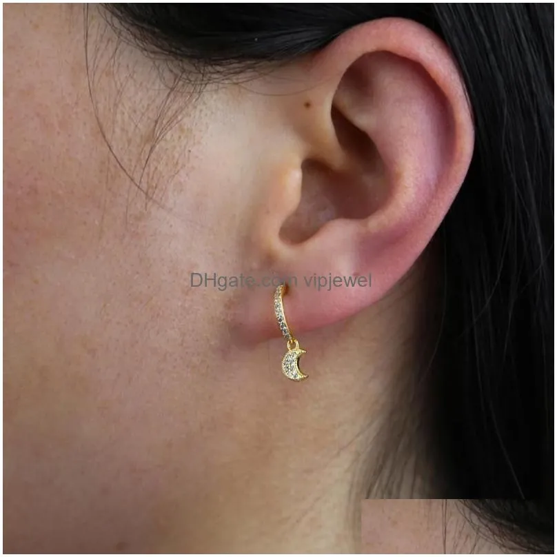 dangle earrings wholesale cute 925 sterling silver crecent moon star for women ladu grils styles real wedding chandelier