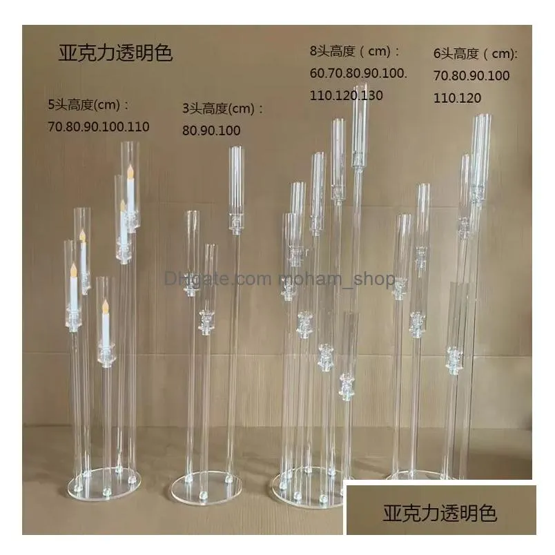 holders 5pcs wedding decoration centerpiece candelabra clear candle holder acrylic candlesticks for weddings event party