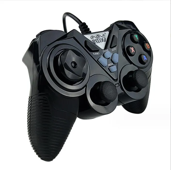 black vibration version usb supports doubles combo computer wired game controller