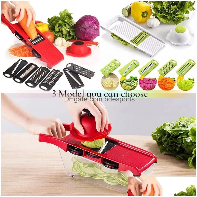 Fruit & Vegetable Tools Fruit Vegetable Tools 12 In 1 Kitchen Mtifunction Slicer Cutter Salad Utensils Chopper Carrot Potato Manual Sh Dhvch