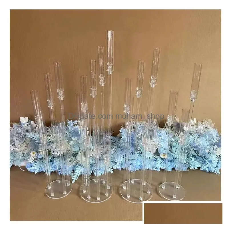 holders 5pcs wedding decoration centerpiece candelabra clear candle holder acrylic candlesticks for weddings event party